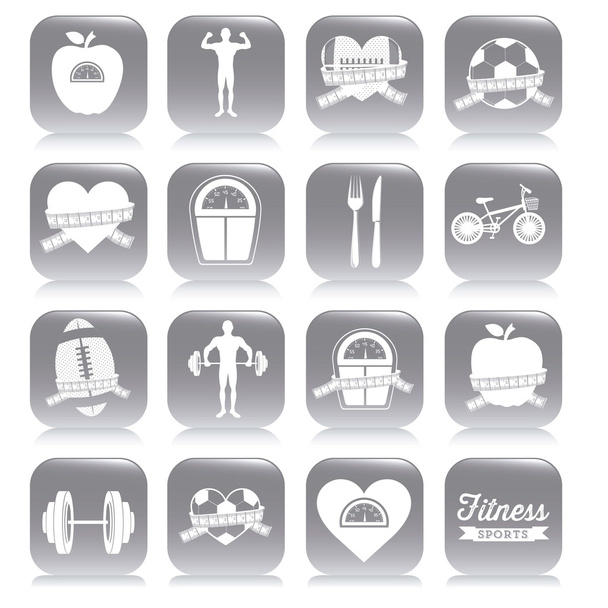 Fitness Icons - Vector, Image