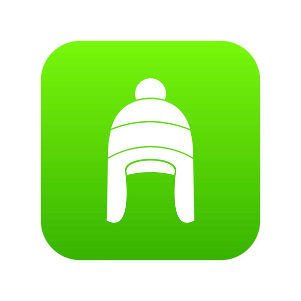 Winter hat icon digital green - Vektor, kép