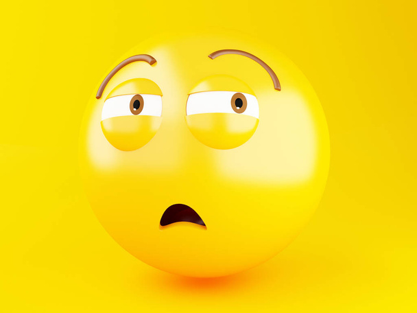 3d illustration. Emoji icons with facial expressions. Social media concept. - Фото, изображение