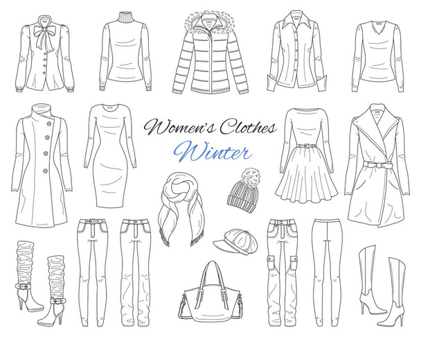 Sale Womens Clothing Vector Hand Drawn Stock Vector (Royalty Free)  354141476