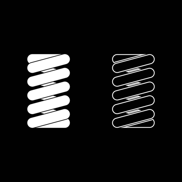 Icono de bobina de primavera conjunto color blanco vector ilustración estilo plano imagen simple
 - Vector, Imagen