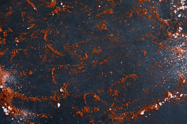 food dark background spices mix paprika condiment - Photo, Image