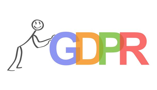 Gdpr の全般的なデータ保護の規則。Eu 保護規制とデータ暗号化のベクトルの概念の背景 .  - ベクター画像