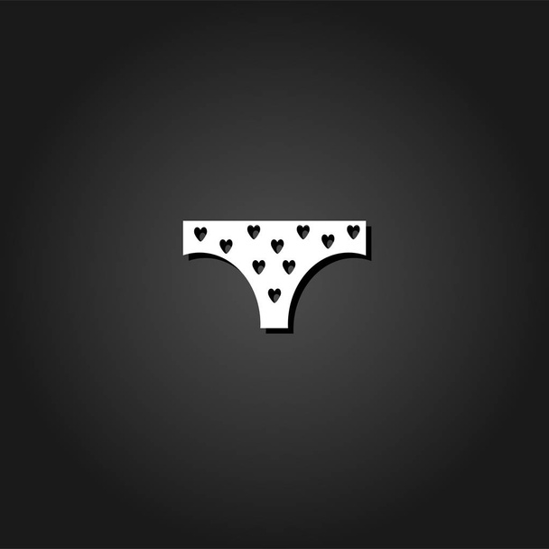 Panties for women in heart icon flat. - Vector, Image