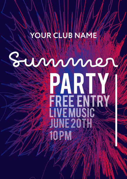 web banner or print poster for summer beach party. great concept for club and party promotion and advertisement. vector illustration, vector background - ベクター画像
