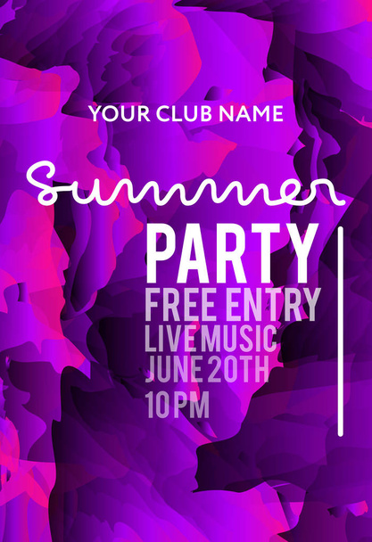web banner or print poster for summer beach party. great concept for club and party promotion and advertisement. vector illustration, vector background - Διάνυσμα, εικόνα