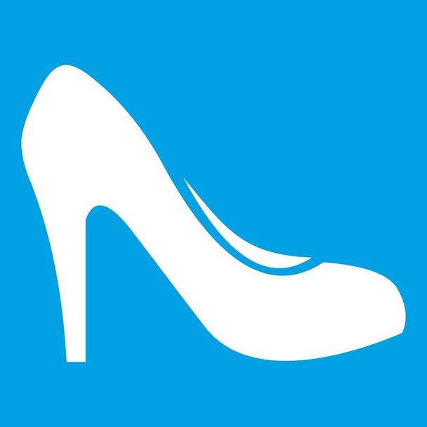 Women shoe with heels icon white - Vetor, Imagem