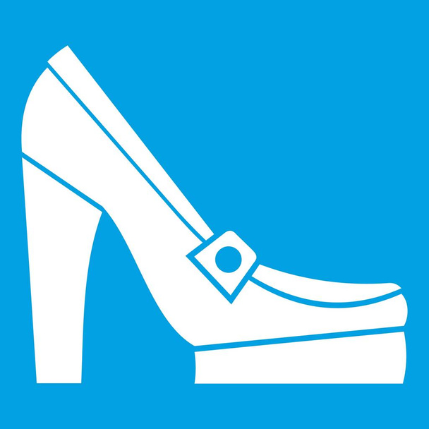 Women shoes on platform icon white - Vetor, Imagem
