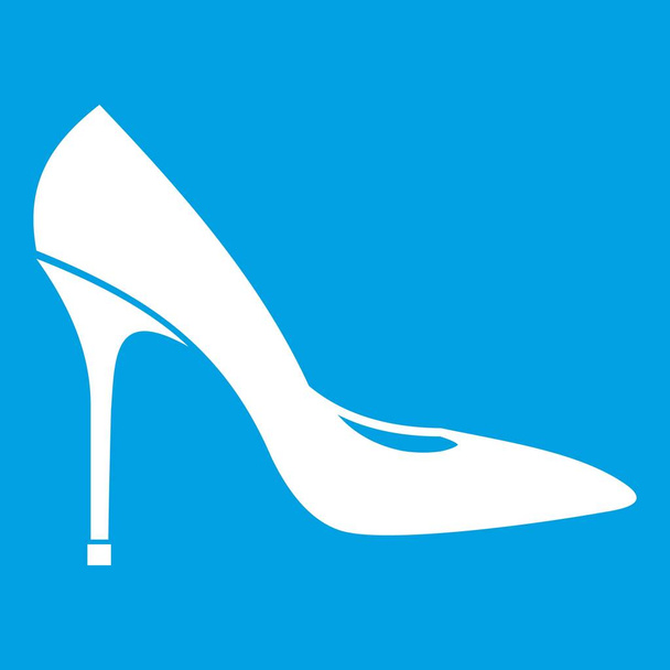 Women shoe with high heels icon white - Vetor, Imagem
