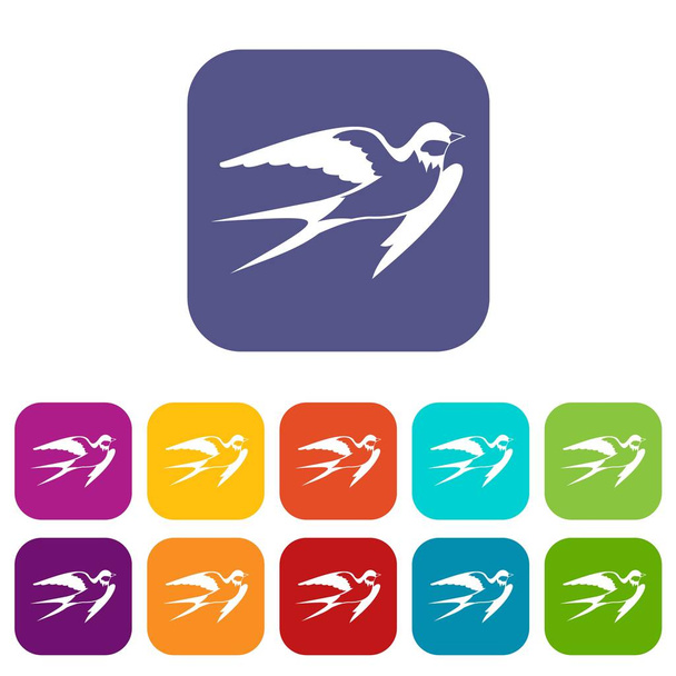 Barn swallow icons set - Vector, Imagen