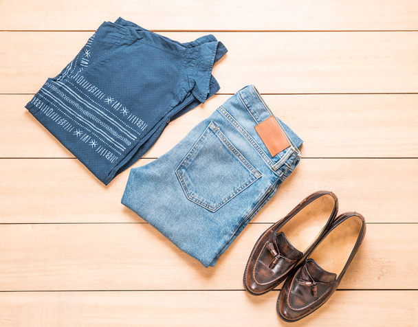 Beautiful fashion men's casual outfits clothing - vintage effect filter - Foto, Imagem