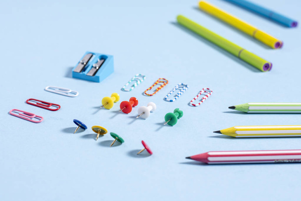 A set of colorful beautiful stationery is folded neatly - Zdjęcie, obraz