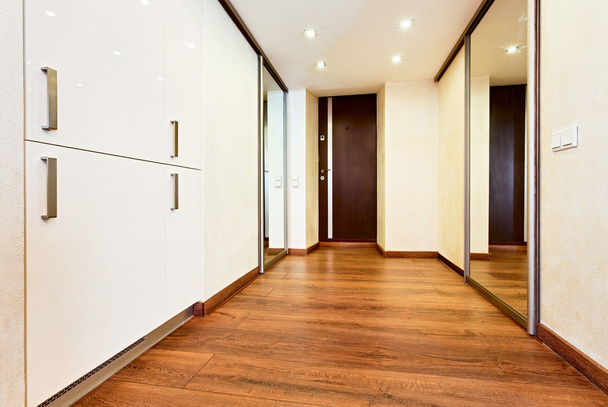 Modern minimalism style corridor interior with sliding-door mirr - Valokuva, kuva