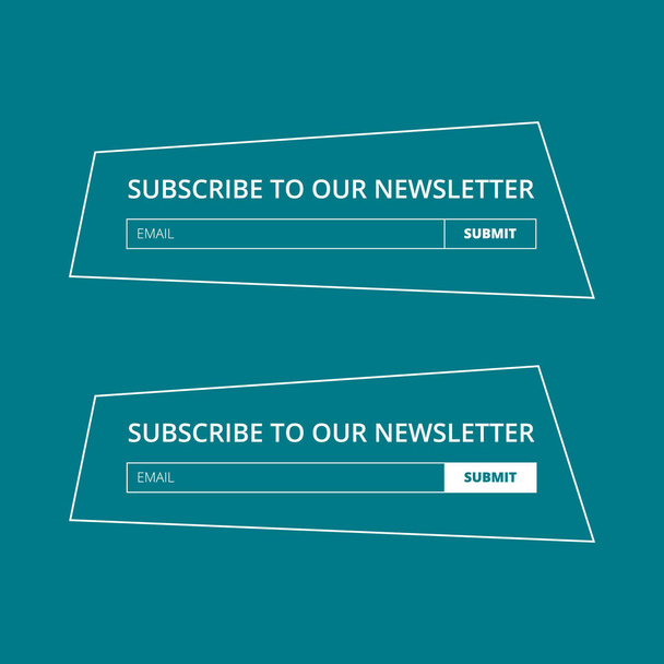 Subscribe to our newsletter form set on an emerald green background - Vector, Image