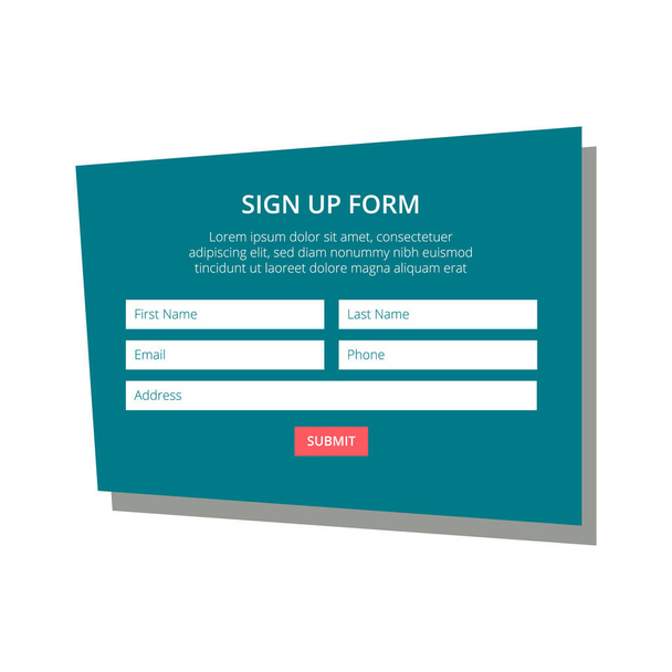 Sign up form - Vector, Image