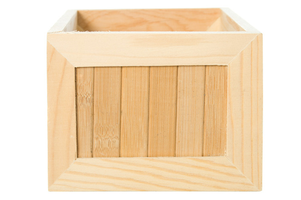 houten doos geïsoleerd op witte achtergrond - Foto, afbeelding