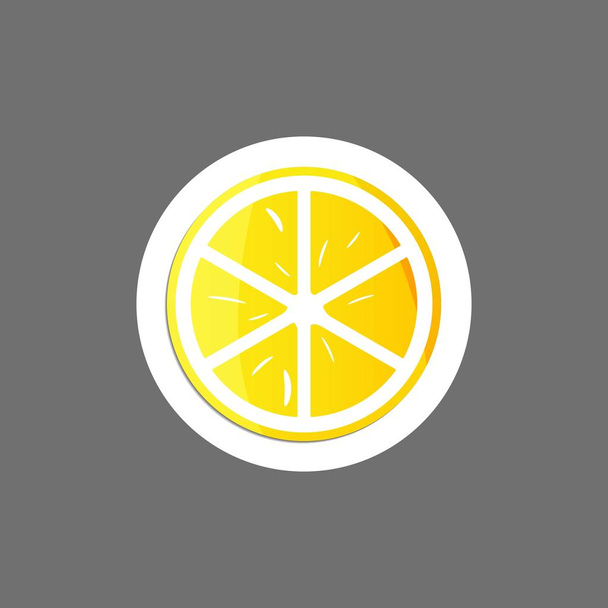 Adesivo vettoriale colorato di una fetta di agrume. Icona vettoriale di limone, arancia, lime. Livelli raggruppati per una facile illustrazione di editing. Per il tuo design
.  - Vettoriali, immagini
