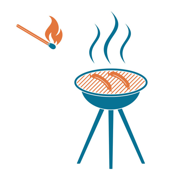 Barbecue sausage icon. Vector illustratio - Vector, Image