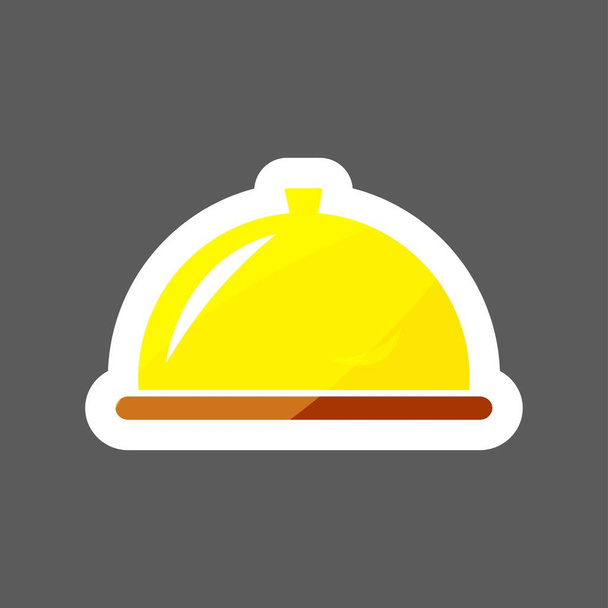 Vector colored sticker icon hot food, restaurant, dining room, cafe, food reception point. Restaurant vector. Layers grouped for easy editing illustration. For your design.  - Vector, Image