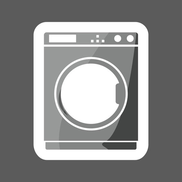 Ícone de vetor de uma máquina de lavar roupa adesivo colorido. Eletrodomésticos. Camadas agrupadas para fácil edição ilustração. Para o seu design
. - Vetor, Imagem