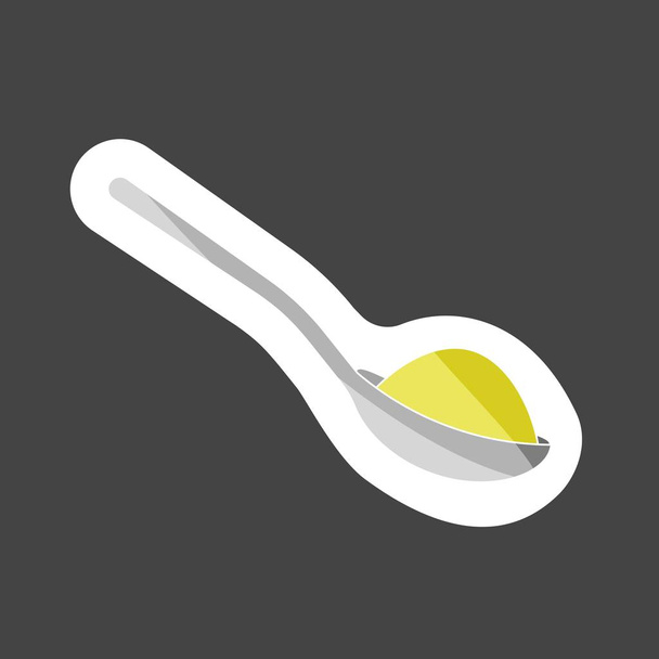 Vector icono de color pegatina cuchara con azúcar o sal. Capas agrupadas para facilitar la edición de ilustraciones. Para su diseño
. - Vector, Imagen