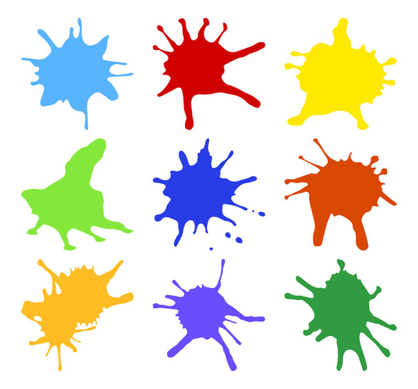 векторная иллюстрация красочных всплесков краски
 - Вектор,изображение