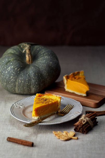 Homemade pumpkin pie - Фото, изображение