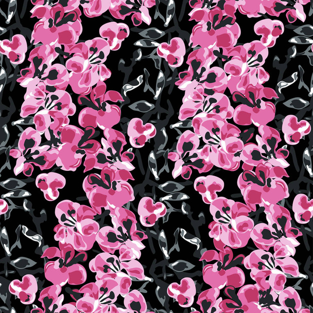 Elegante naadloze patroon met sakura bloemen, design elementen. Bloemen patroon voor uitnodigingen, kaarten, afdrukken, cadeau wrap, productie, textiel, stof, wallpapers - Vector, afbeelding