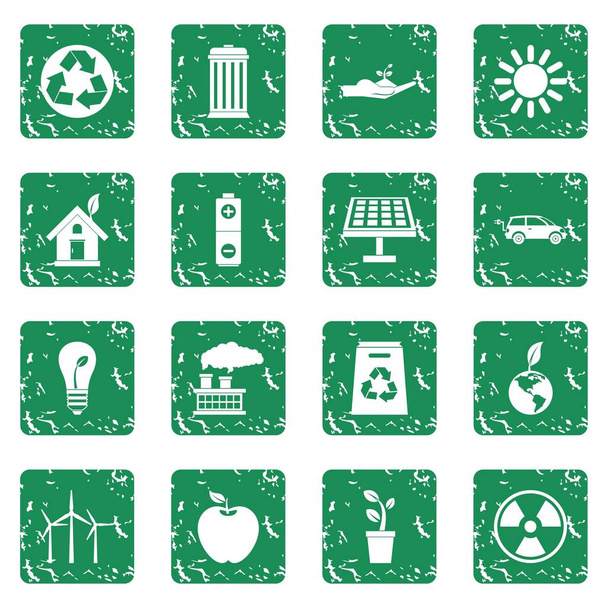 Set di icone dell'ecologia grunge
 - Vettoriali, immagini