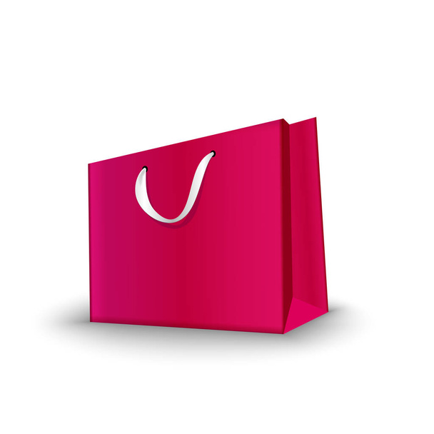 ショッピング バッグ紙。赤の明るい色。ベクトル図 - ベクター画像