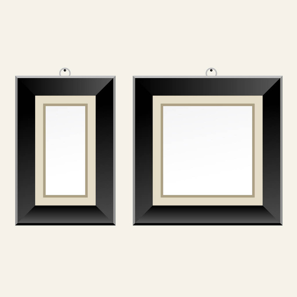 Черная рамка для художественной галереи или выставки - классическая рамка
 - Вектор,изображение