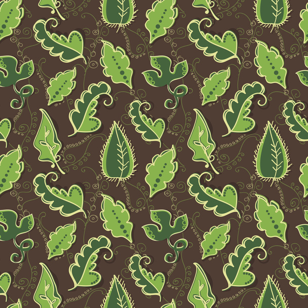 Vector background with leaves. - Vecteur, image