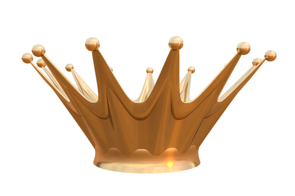Corona d'oro isolata su sfondo bianco. Illustrazione resa 3D
. - Foto, immagini