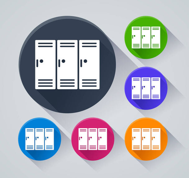 Illustration of school locker icons with shadow - Vector, Image
