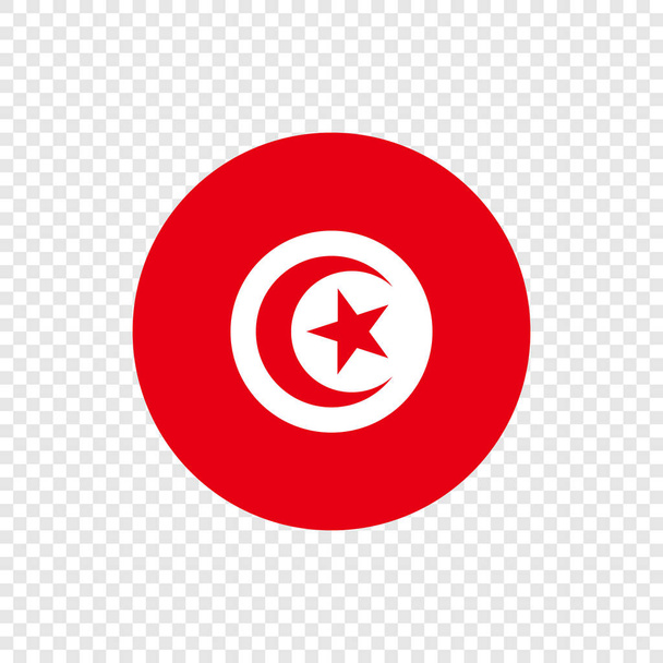 A Tunéziai Köztársaság - vektor kör zászló - Vektor, kép