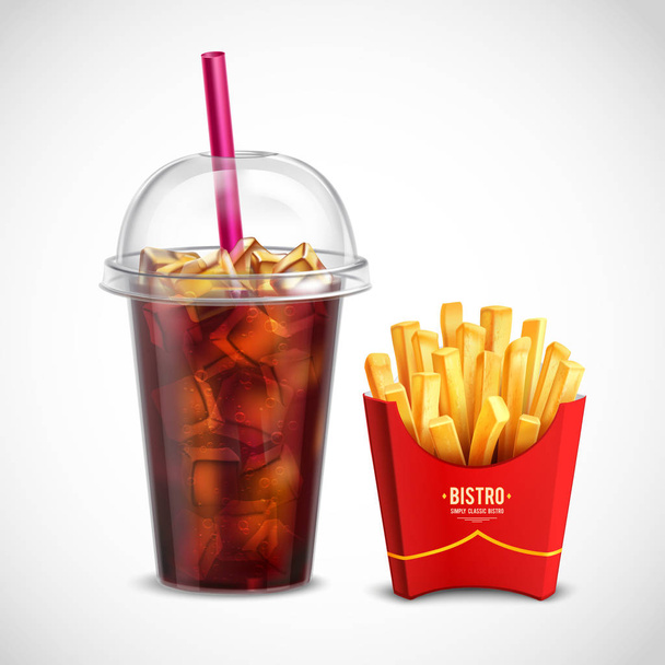 French Fries And Coca Cola - Vector, Image