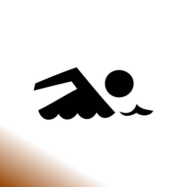 Swimming vector icon sign - Vector, Image