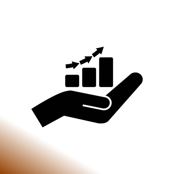 Hand and profit vector icon - Vector, Image