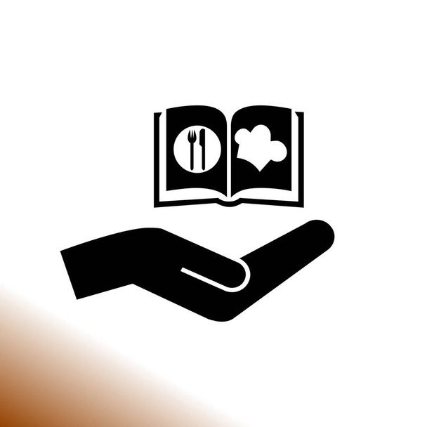кулінарна книга і рука Векторна іконка
 - Вектор, зображення