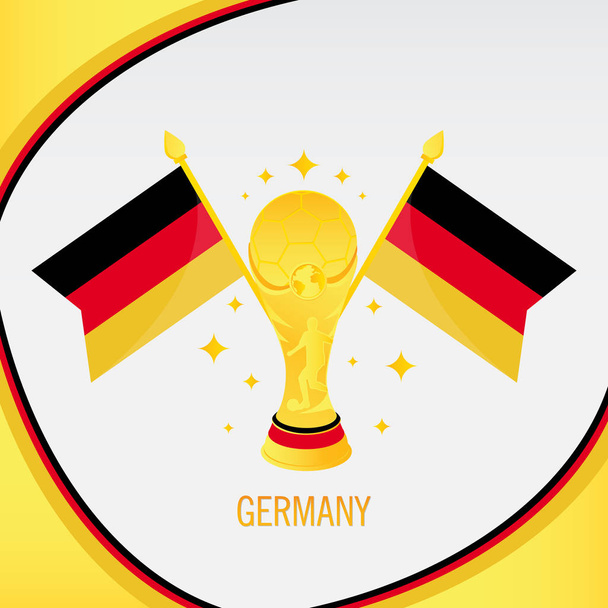 Germany Gold Football Trophy / Cup and Flag - Vector, Image