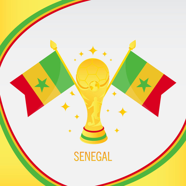 Senegal altın futbol kupa / Kupası ve bayrak - Vektör, Görsel