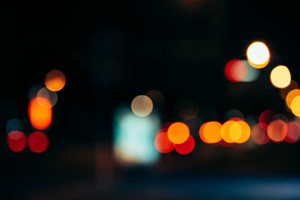 night city lights in bokeh style background - Photo, Image