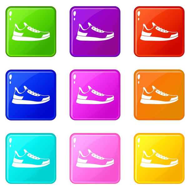 Sneaker icons set 9 - Διάνυσμα, εικόνα