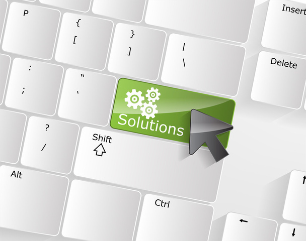 Computer Keyboard with solutions Key - Vector, Image