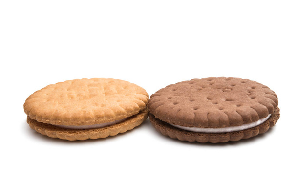 Sandwich Cookies isoliert auf weißem Hintergrund - Foto, Bild