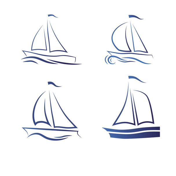  Путешествие по морю или океану, набор векторных икон
 - Вектор,изображение