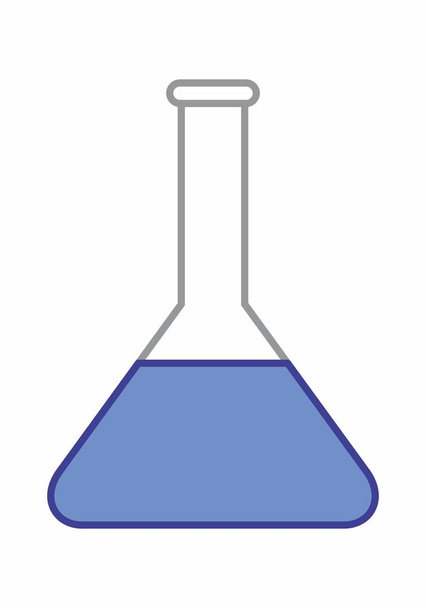 Иллюстрация лабораторной колбы на белом фоне
 - Вектор,изображение