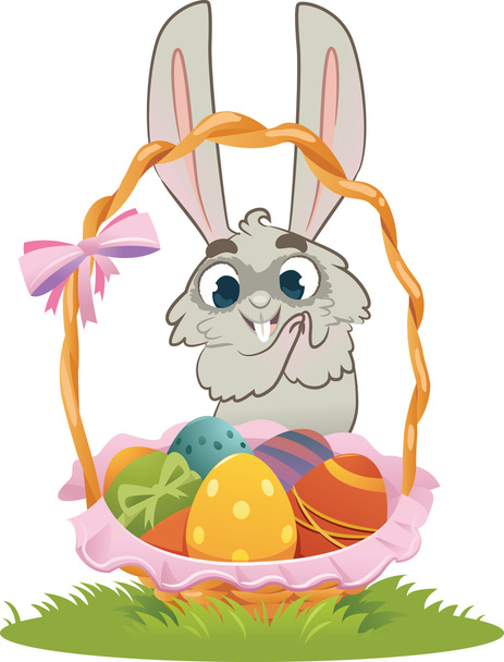 Bunny With Easter Eggs - Vector, Imagen
