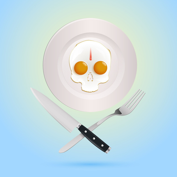 Illustrazione vettoriale di una colazione all'uovo fritta
 - Vettoriali, immagini