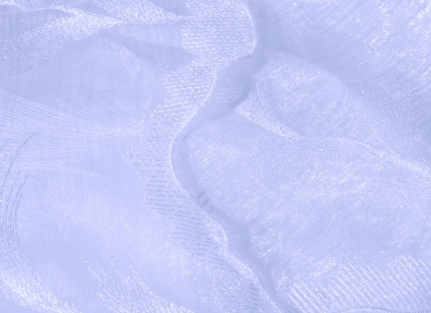 Textura, fondo, patrón. Tul de tonos pastel. Cierre el encaje doblado púrpura. Púrpura pastel arrugado tul como fondo. Vista macro de los vestidos de costura. Textiles de boda puros
. - Foto, Imagen